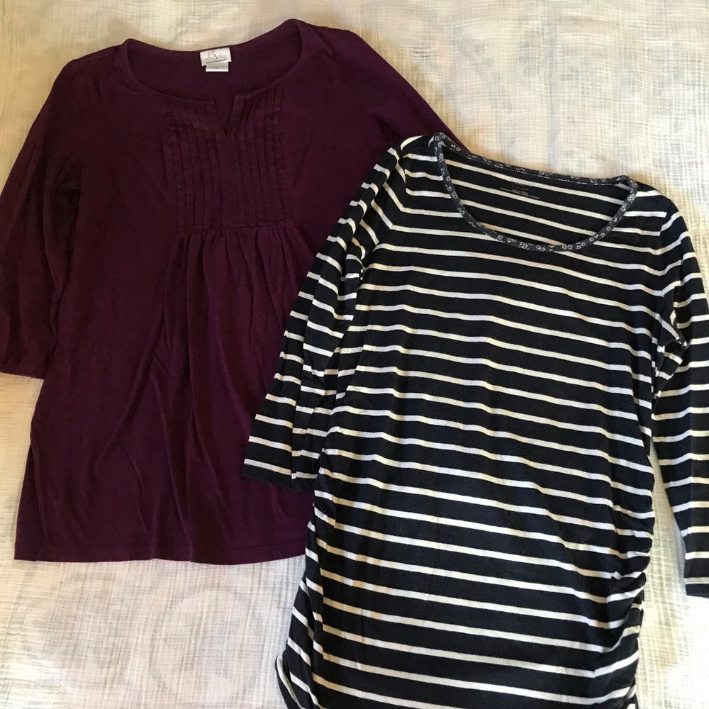 Set of 2 - 3/4 sleeve Motherhood maternity shirts